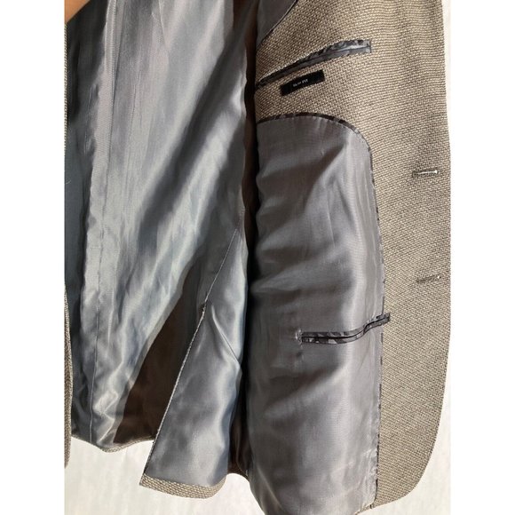 Joseph Abboud JOE Men's Two Button Gray Textured Slim Blazer Sport Coat Size 46R - Picture 10 of 16